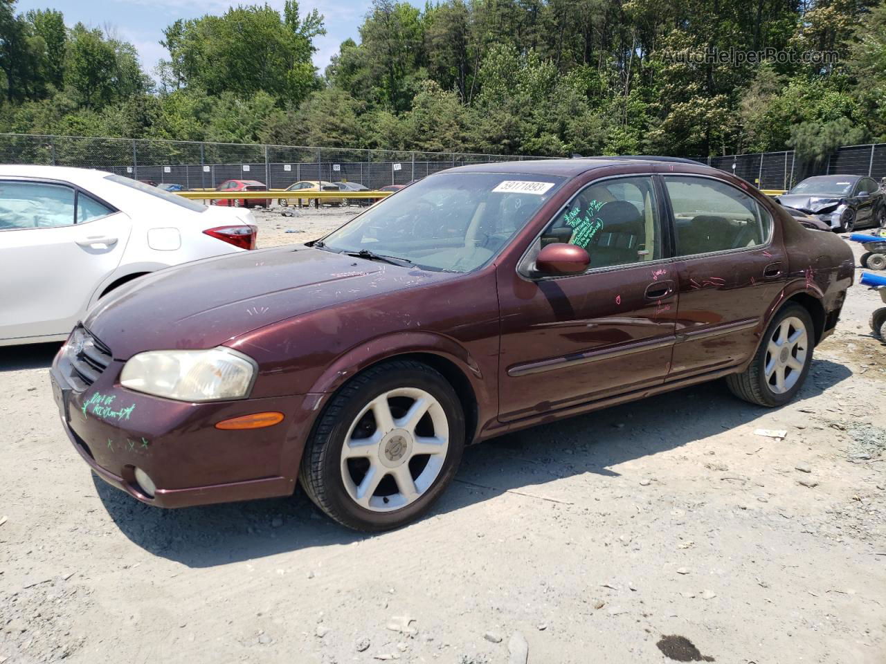 2000 Nissan Maxima Gle Maroon vin: JN1CA31A5YT024567