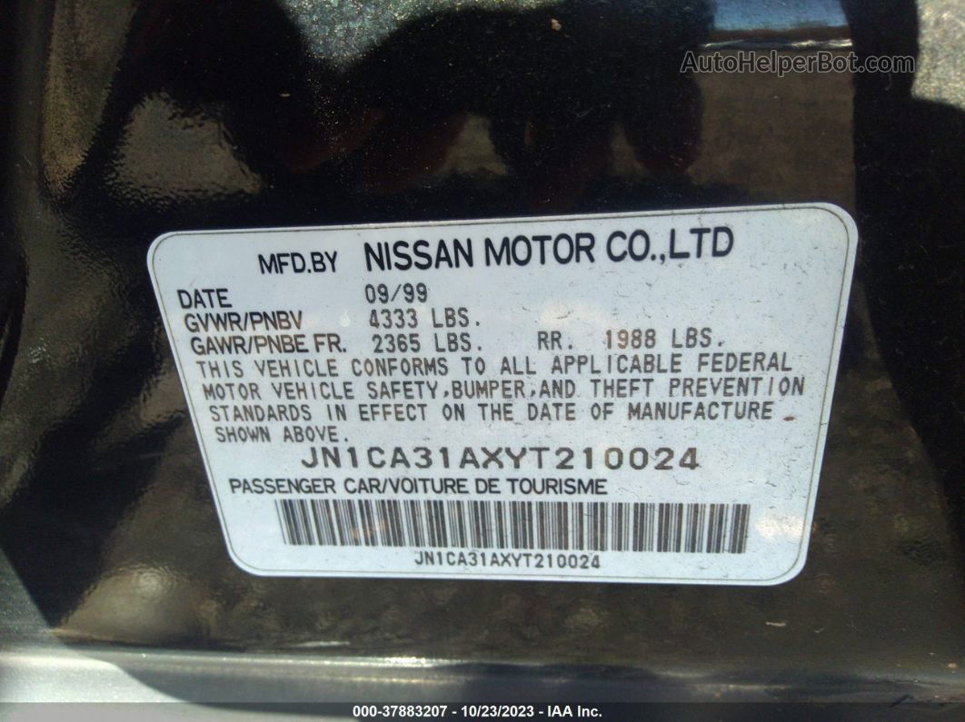 2000 Nissan Maxima Gxe/gle/se Black vin: JN1CA31AXYT210024