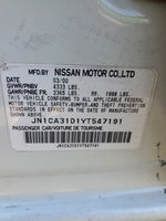 2000 Nissan Maxima Gle White vin: JN1CA31D1YT547191