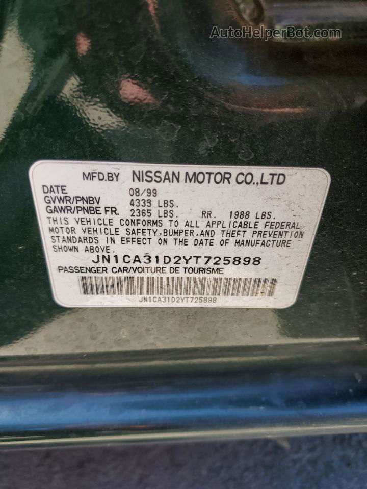 2000 Nissan Maxima Gle Green vin: JN1CA31D2YT725898