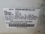 2000 Nissan Maxima Gle White vin: JN1CA31D4YT700386