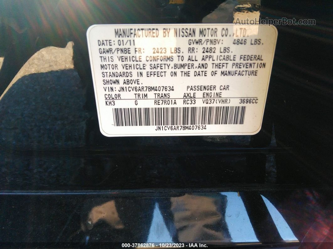 2011 Infiniti G37x Sport Appearance Edition Black vin: JN1CV6AR7BM407634