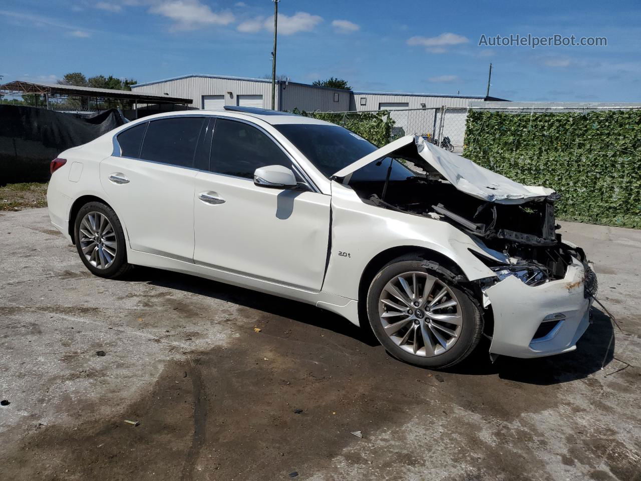 2018 Infiniti Q50 Pure White vin: JN1CV7AP5JM240404