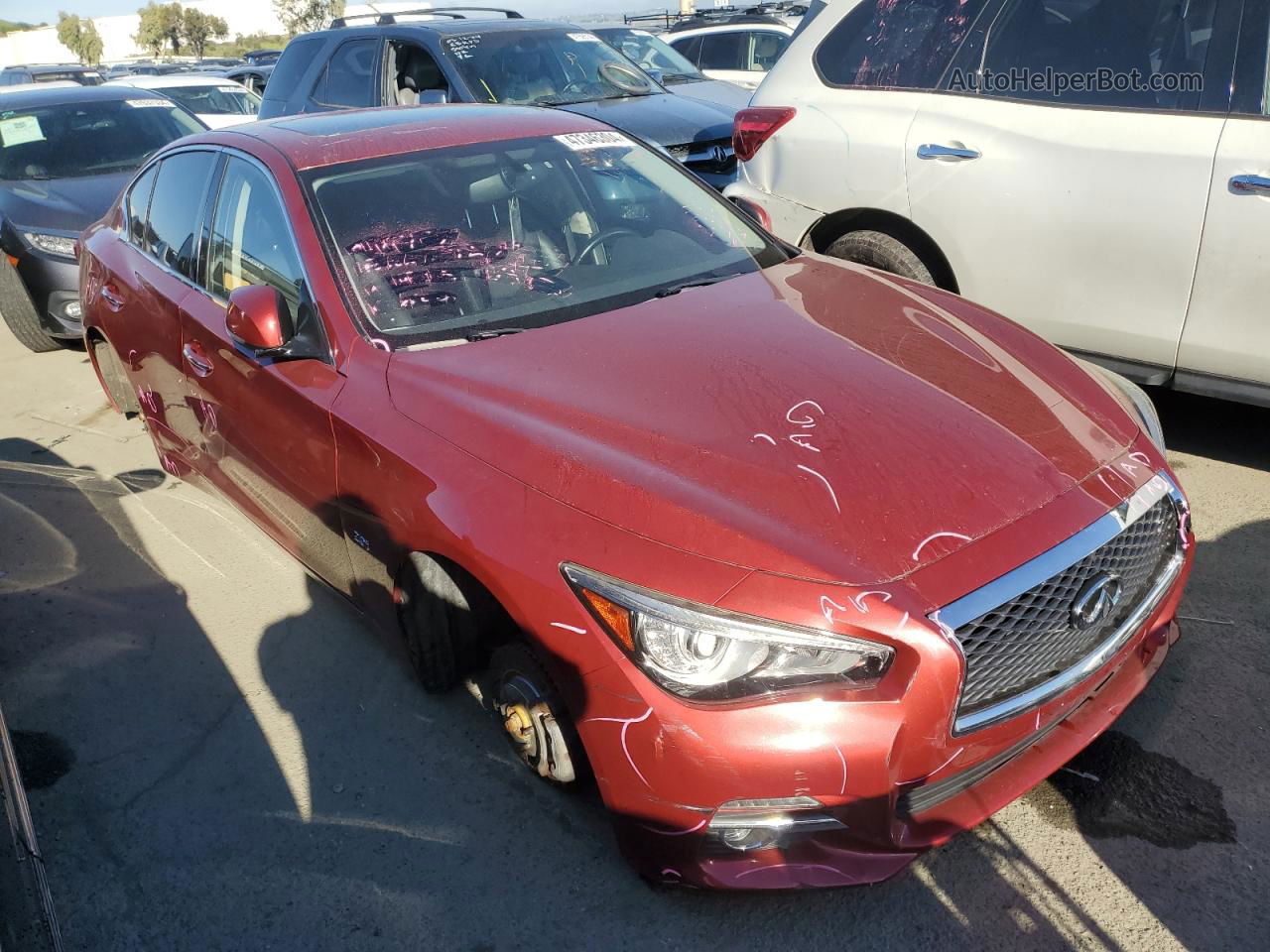 2016 Infiniti Q50 Base Red vin: JN1CV7AR7GM252810