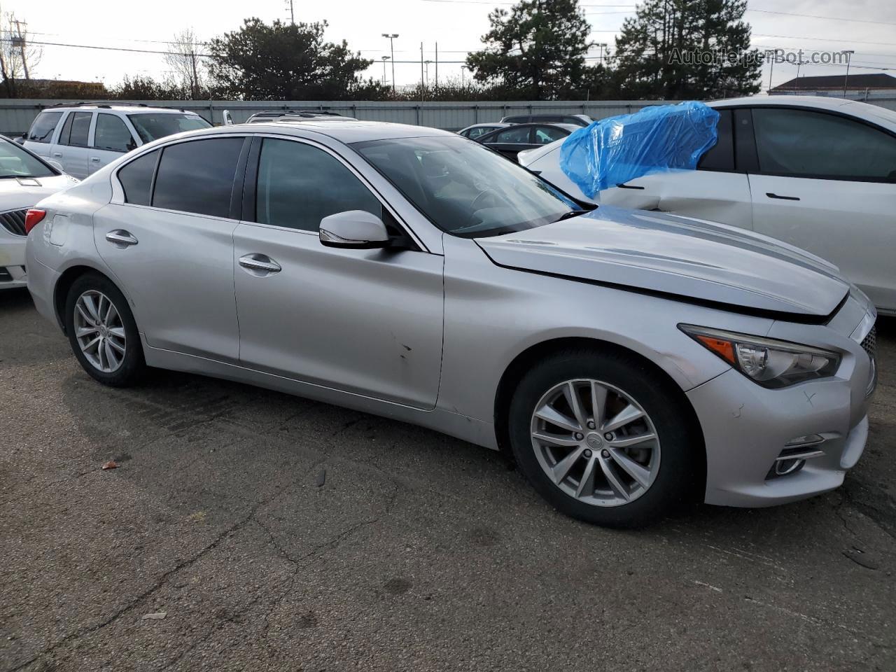 2016 Infiniti Q50 Base Silver vin: JN1CV7AR9GM250993