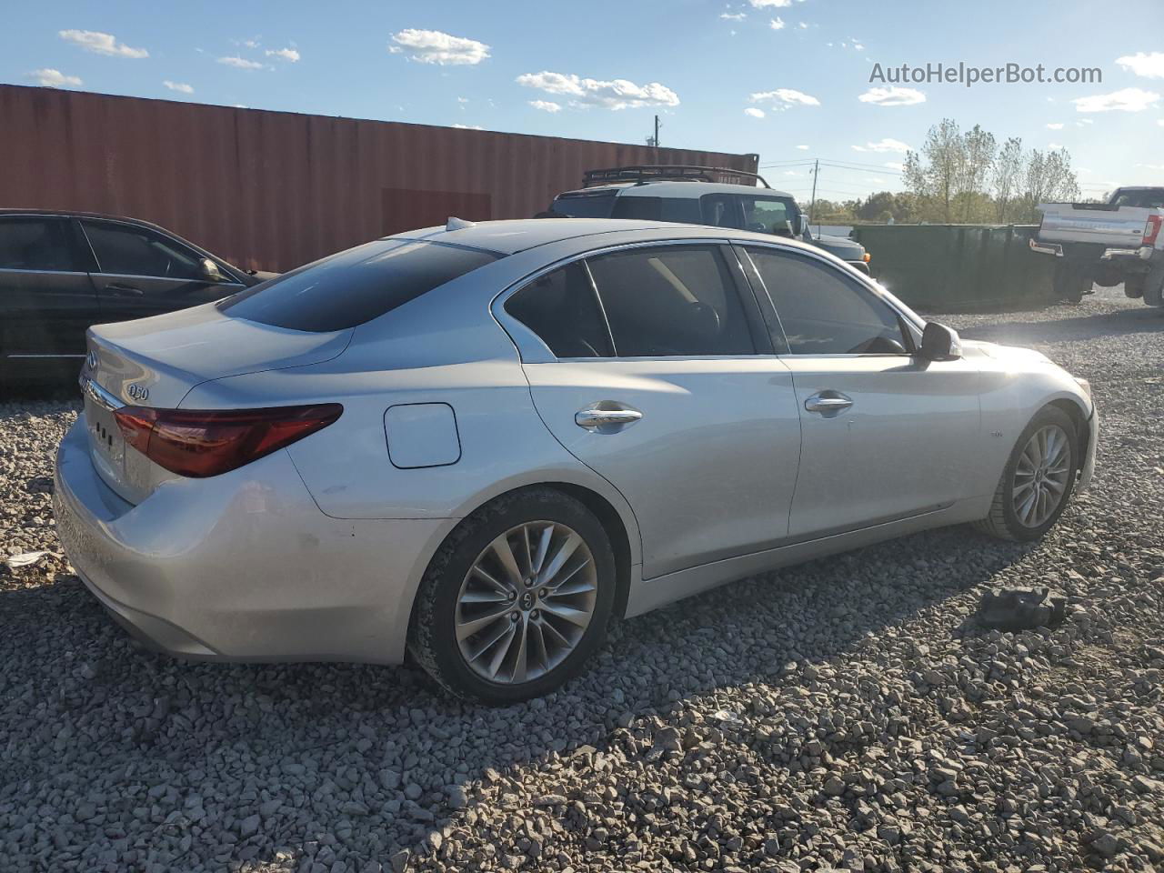 2018 Infiniti Q50 Luxe Silver vin: JN1EV7AP4JM358131