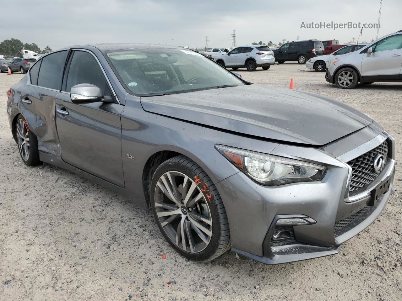 2018 Infiniti Q50 Luxe Gray vin: JN1EV7AP0JM350365