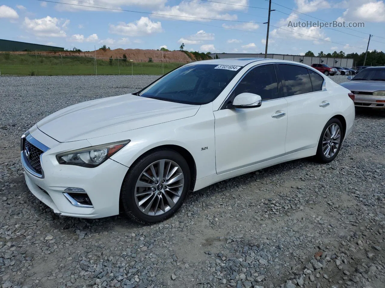 2018 Infiniti Q50 Luxe White vin: JN1EV7AP0JM360765