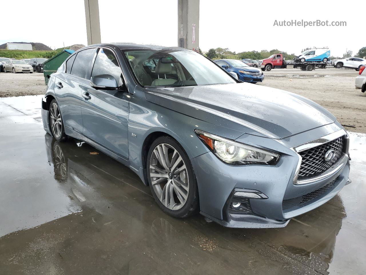 2018 Infiniti Q50 Luxe Blue vin: JN1EV7AP0JM361818