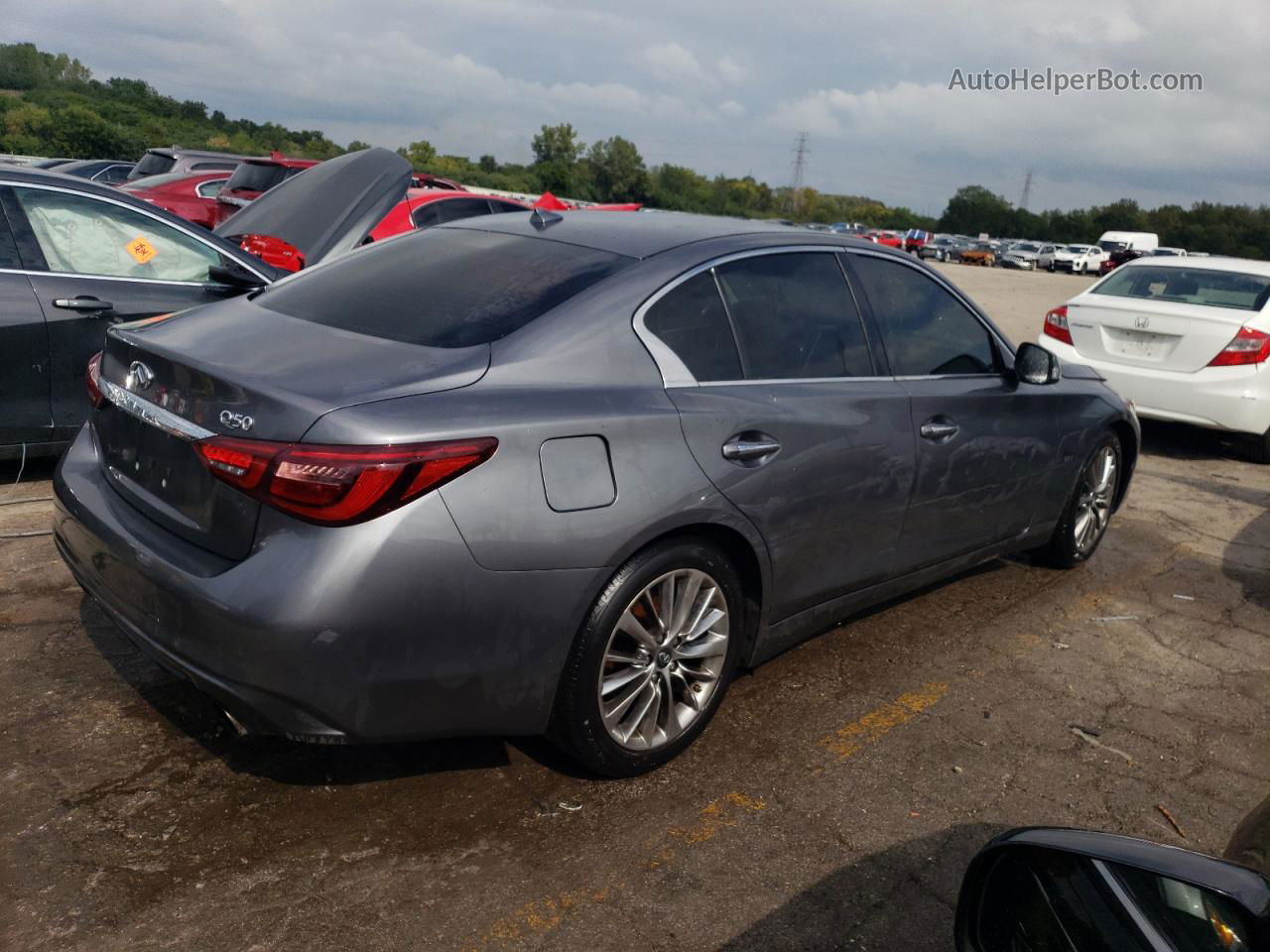 2018 Infiniti Q50 Luxe Silver vin: JN1EV7AP0JM364704