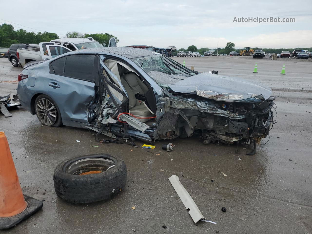 2019 Infiniti Q50 Luxe Blue vin: JN1EV7AP0KM513405