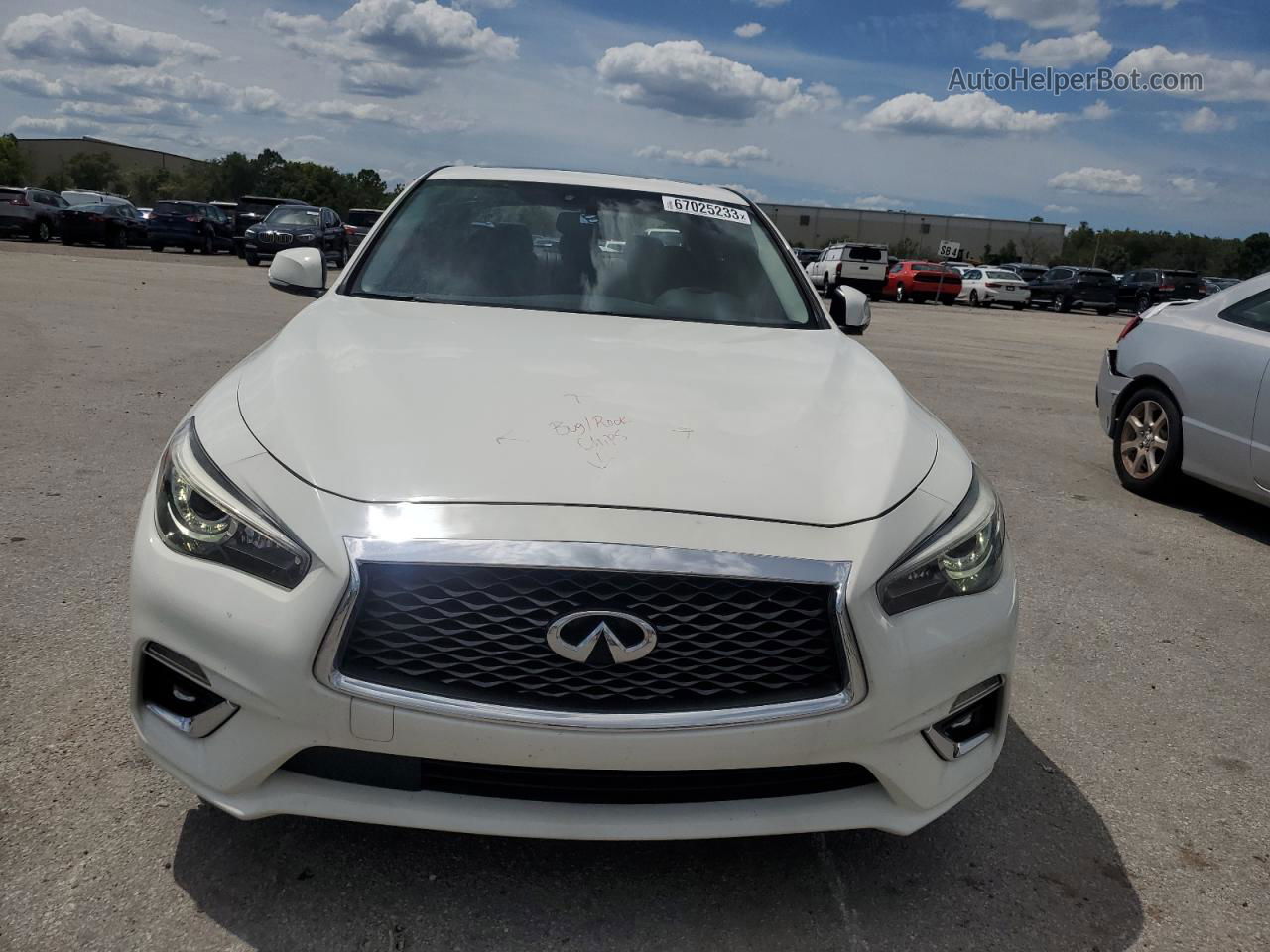 2019 Infiniti Q50 Luxe White vin: JN1EV7AP0KM514134