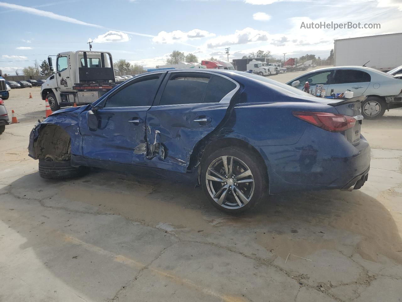 2019 Infiniti Q50 Luxe Blue vin: JN1EV7AP0KM542046