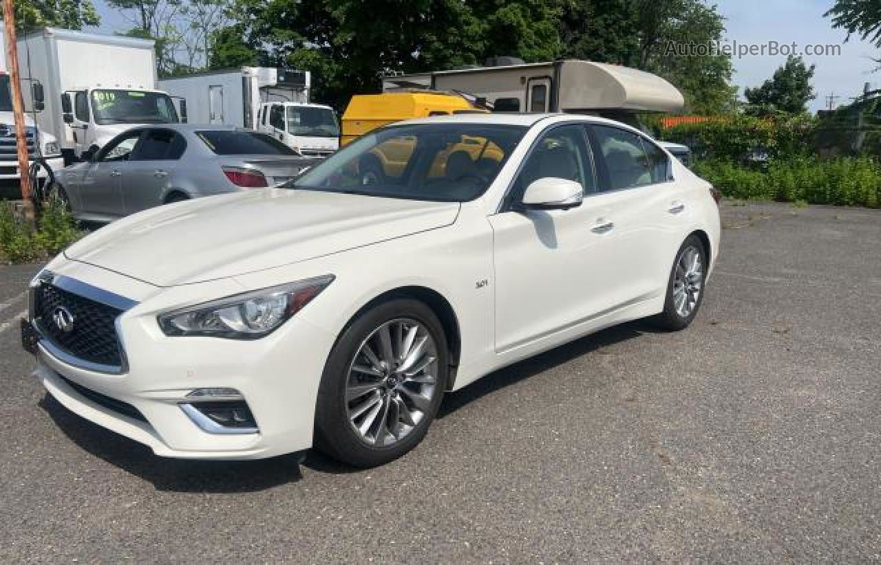 2018 Infiniti Q50 Luxe White vin: JN1EV7AP1JM358037