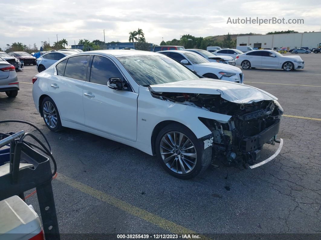 2019 Infiniti Q50 3.0t Luxe White vin: JN1EV7AP1KM510965