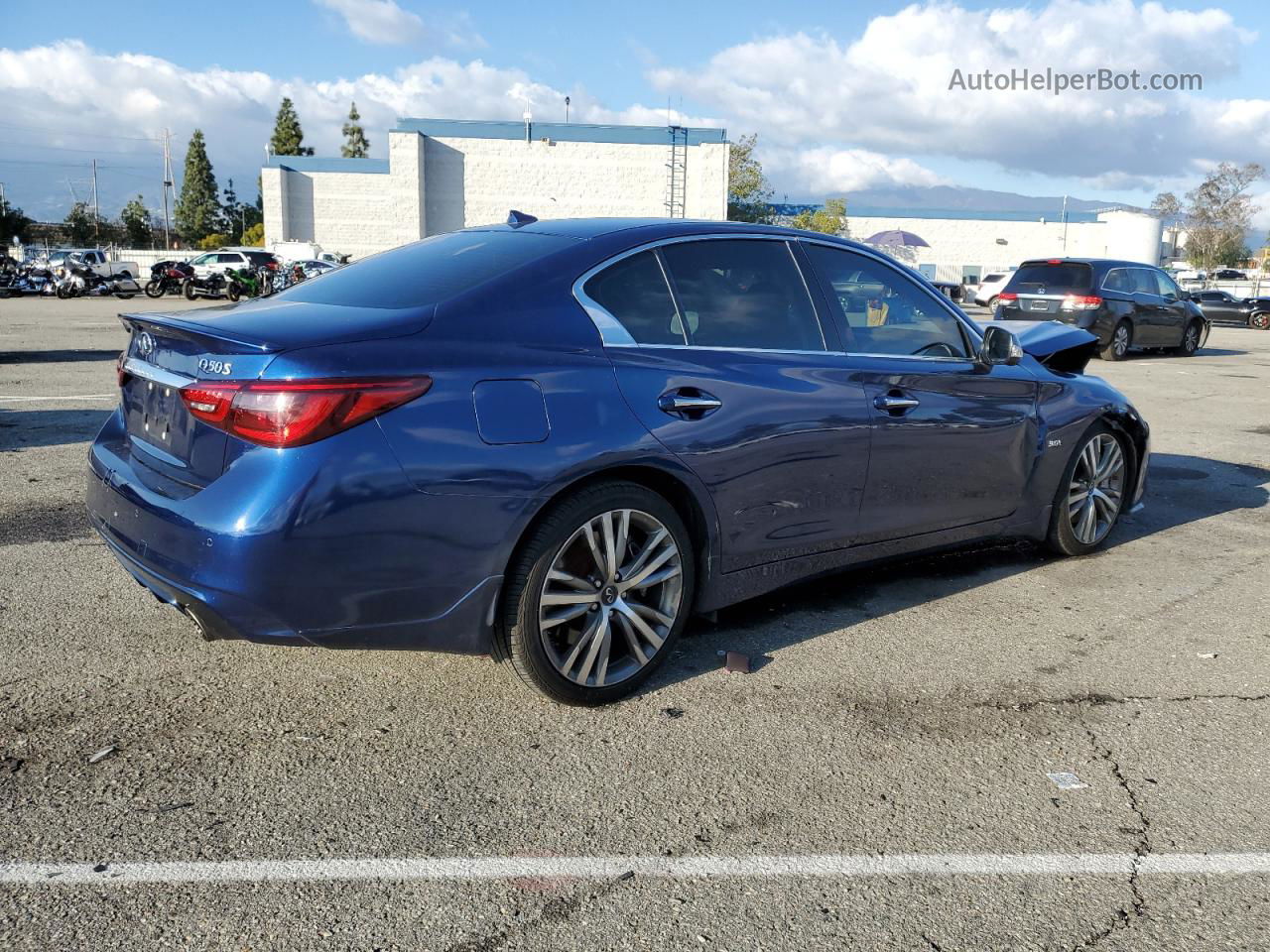 2019 Infiniti Q50 Luxe Blue vin: JN1EV7AP1KM543187