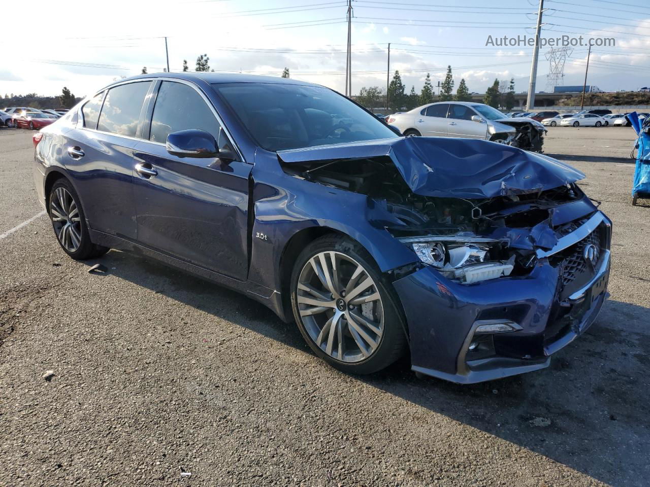 2019 Infiniti Q50 Luxe Blue vin: JN1EV7AP1KM543187