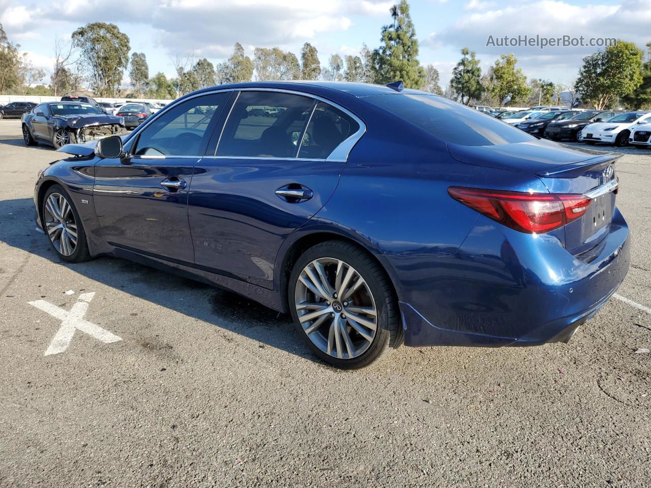 2019 Infiniti Q50 Luxe Blue vin: JN1EV7AP1KM543187