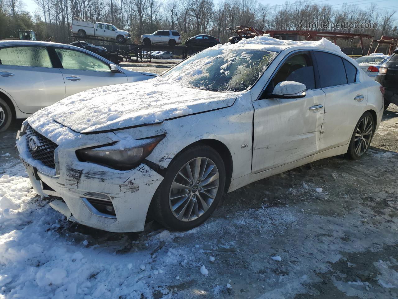 2019 Infiniti Q50 Luxe White vin: JN1EV7AP1KM543741