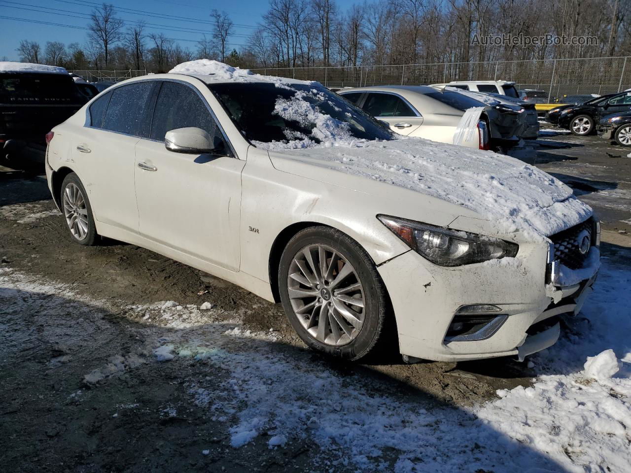 2019 Infiniti Q50 Luxe White vin: JN1EV7AP1KM543741