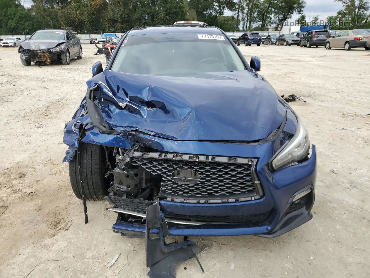 2018 Infiniti Q50 Luxe Blue vin: JN1EV7AP2JM353235