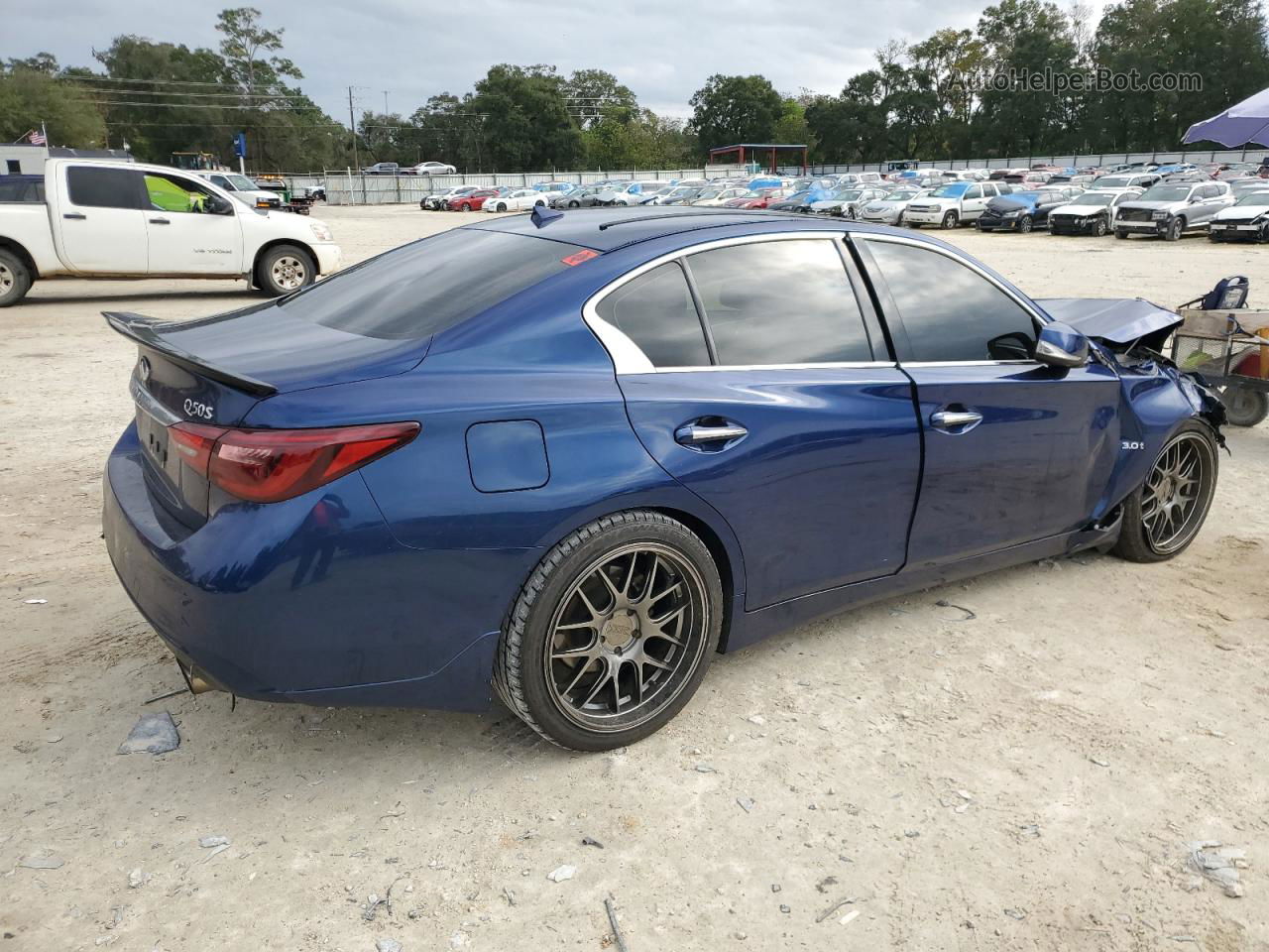 2018 Infiniti Q50 Luxe Blue vin: JN1EV7AP2JM353235