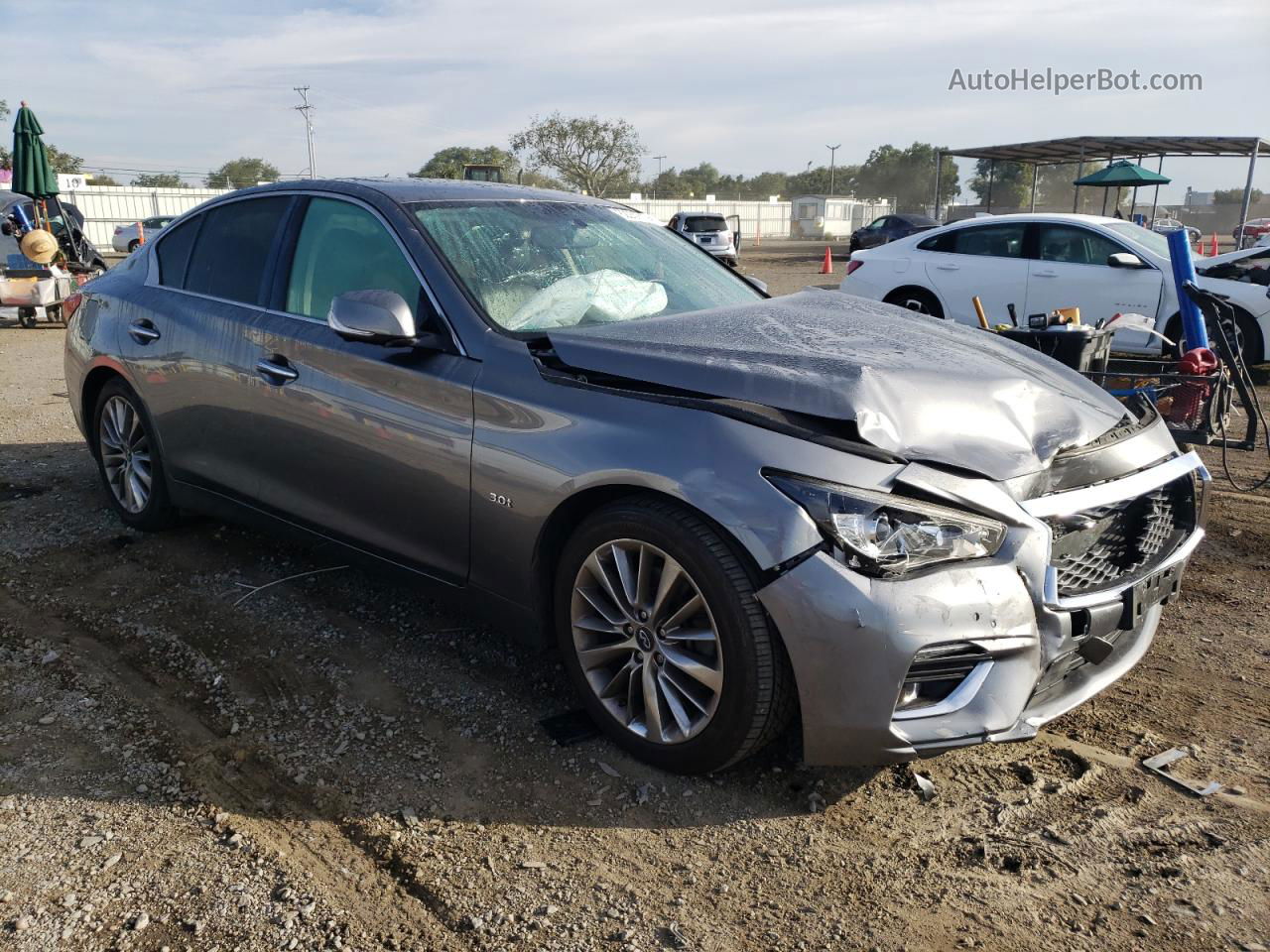 2018 Infiniti Q50 Luxe Серый vin: JN1EV7AP2JM359469