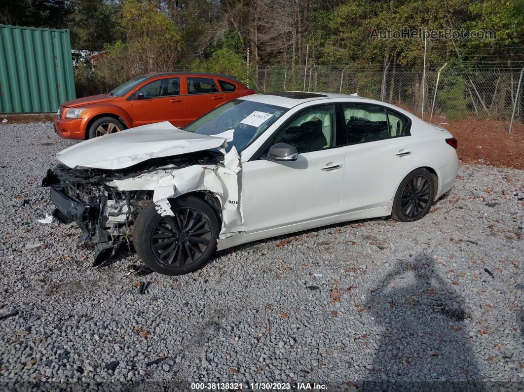 2018 Infiniti Q50 3.0t Luxe White vin: JN1EV7AP2JM364848