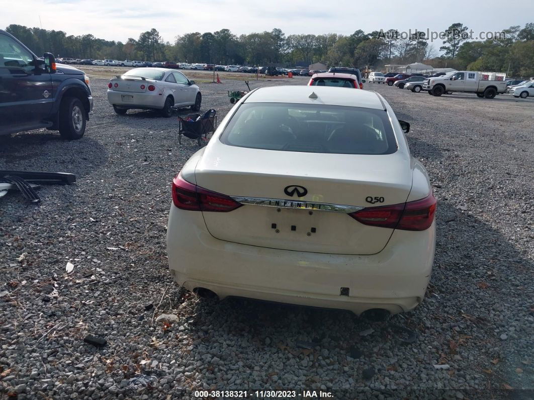 2018 Infiniti Q50 3.0t Luxe White vin: JN1EV7AP2JM364848