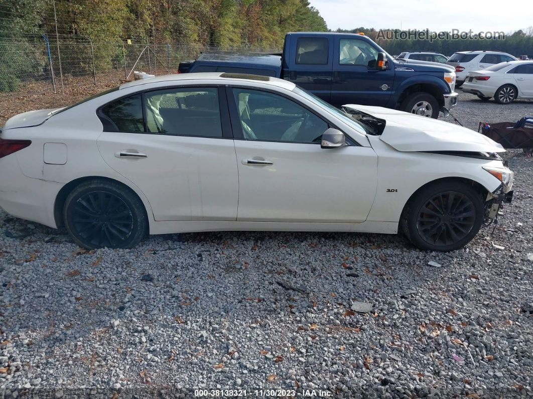 2018 Infiniti Q50 3.0t Luxe White vin: JN1EV7AP2JM364848