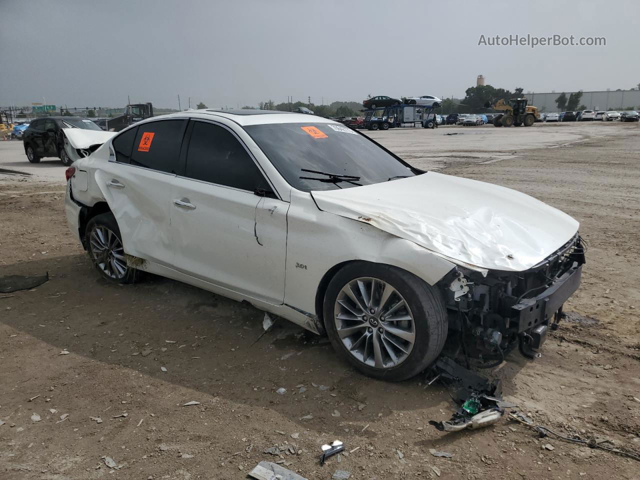 2019 Infiniti Q50 Luxe Белый vin: JN1EV7AP2KM510456