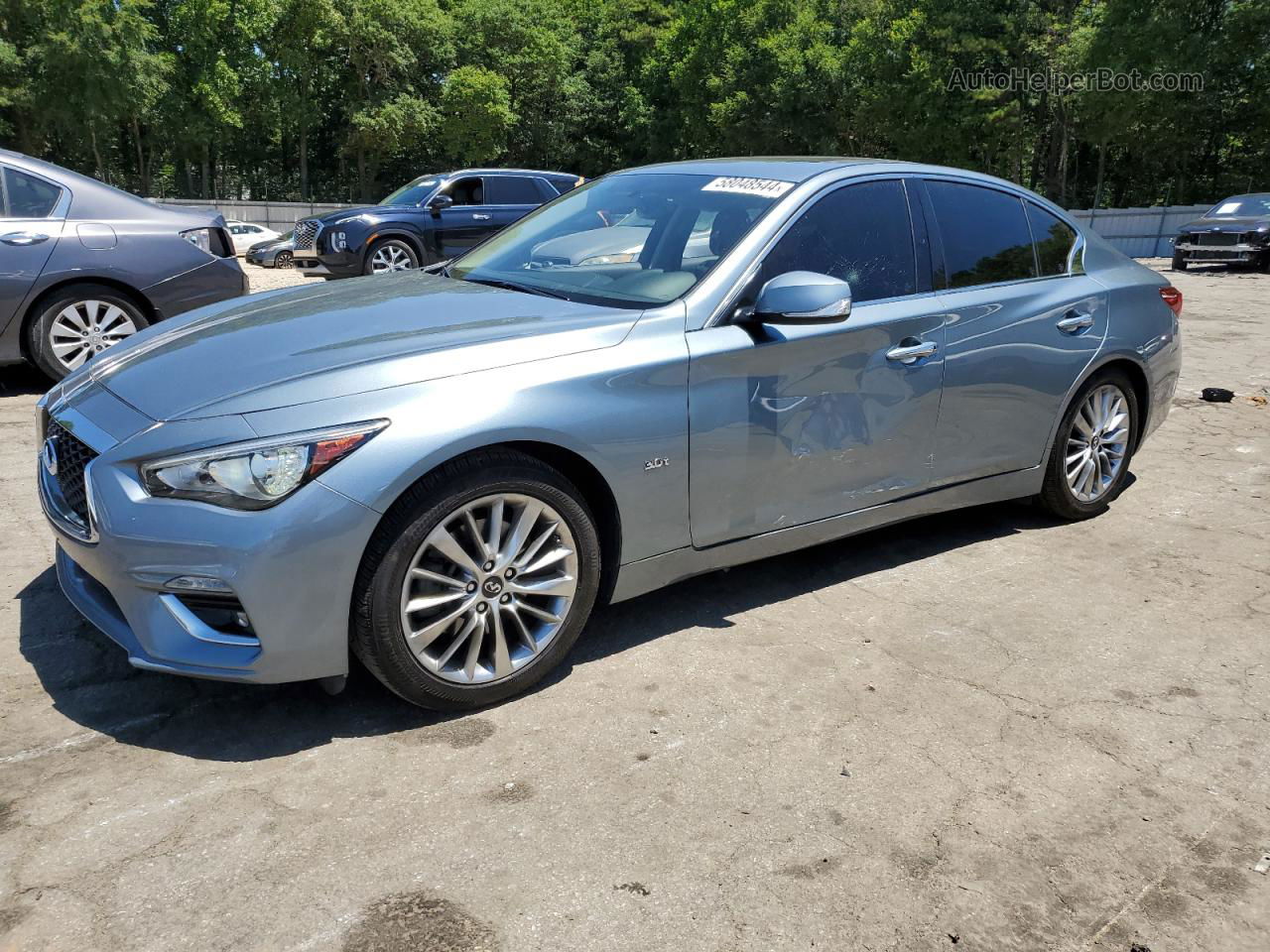 2019 Infiniti Q50 Luxe Синий vin: JN1EV7AP2KM514037