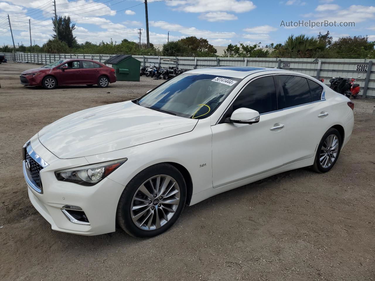 2019 Infiniti Q50 Luxe White vin: JN1EV7AP2KM517245