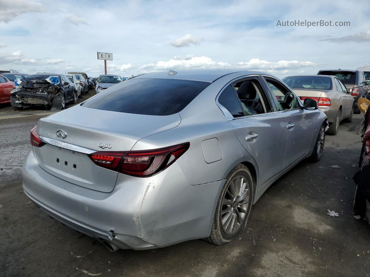 2018 Infiniti Q50 Luxe Silver vin: JN1EV7AP3JM356418