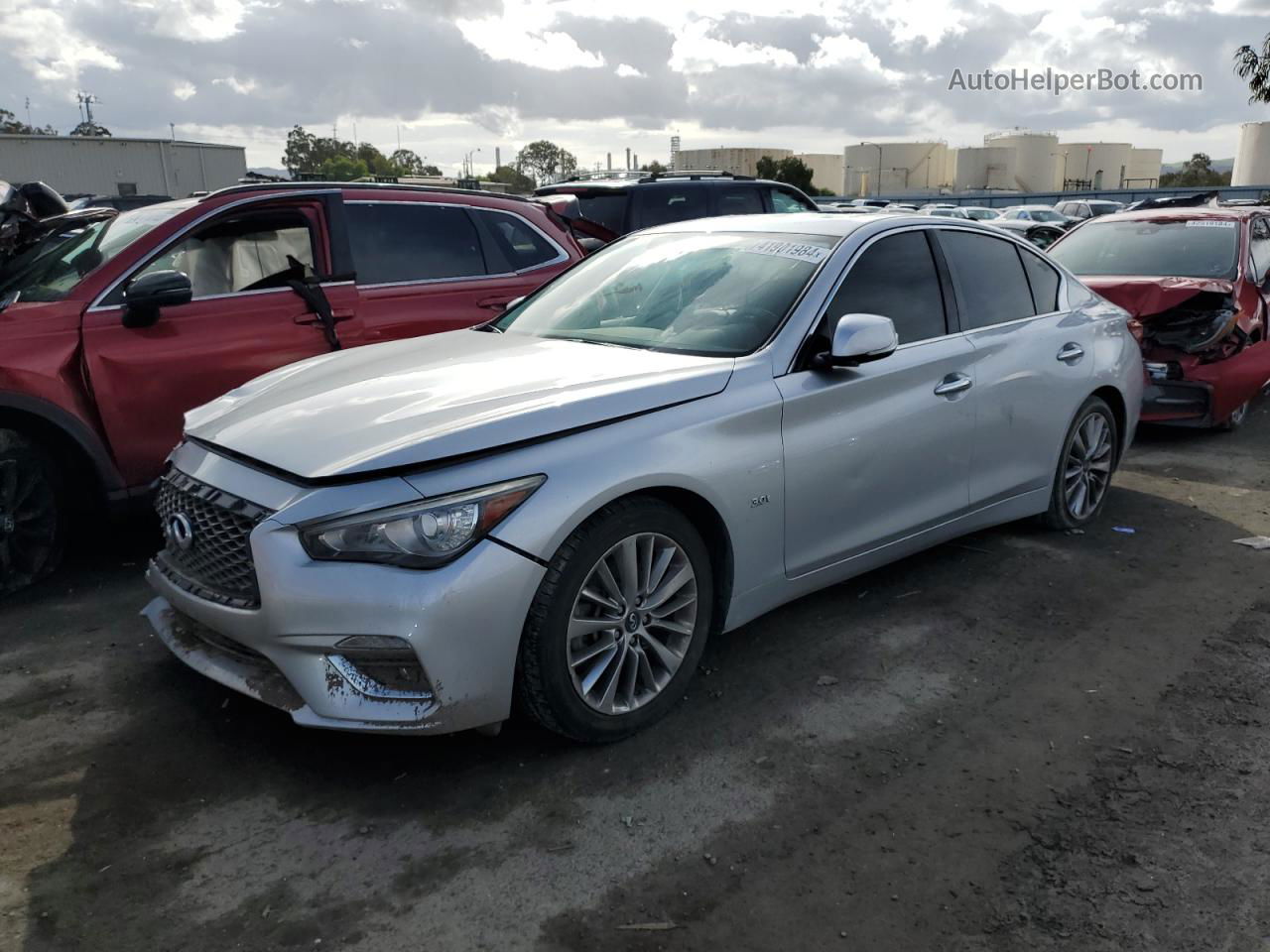 2018 Infiniti Q50 Luxe Silver vin: JN1EV7AP3JM356418