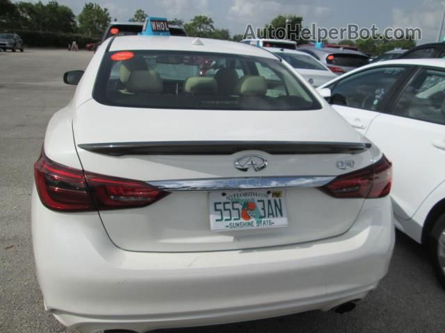 2019 Infiniti Q50 3.0t Luxe White vin: JN1EV7AP3KM513737