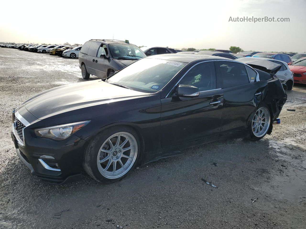 2019 Infiniti Q50 Luxe Черный vin: JN1EV7AP3KM543417