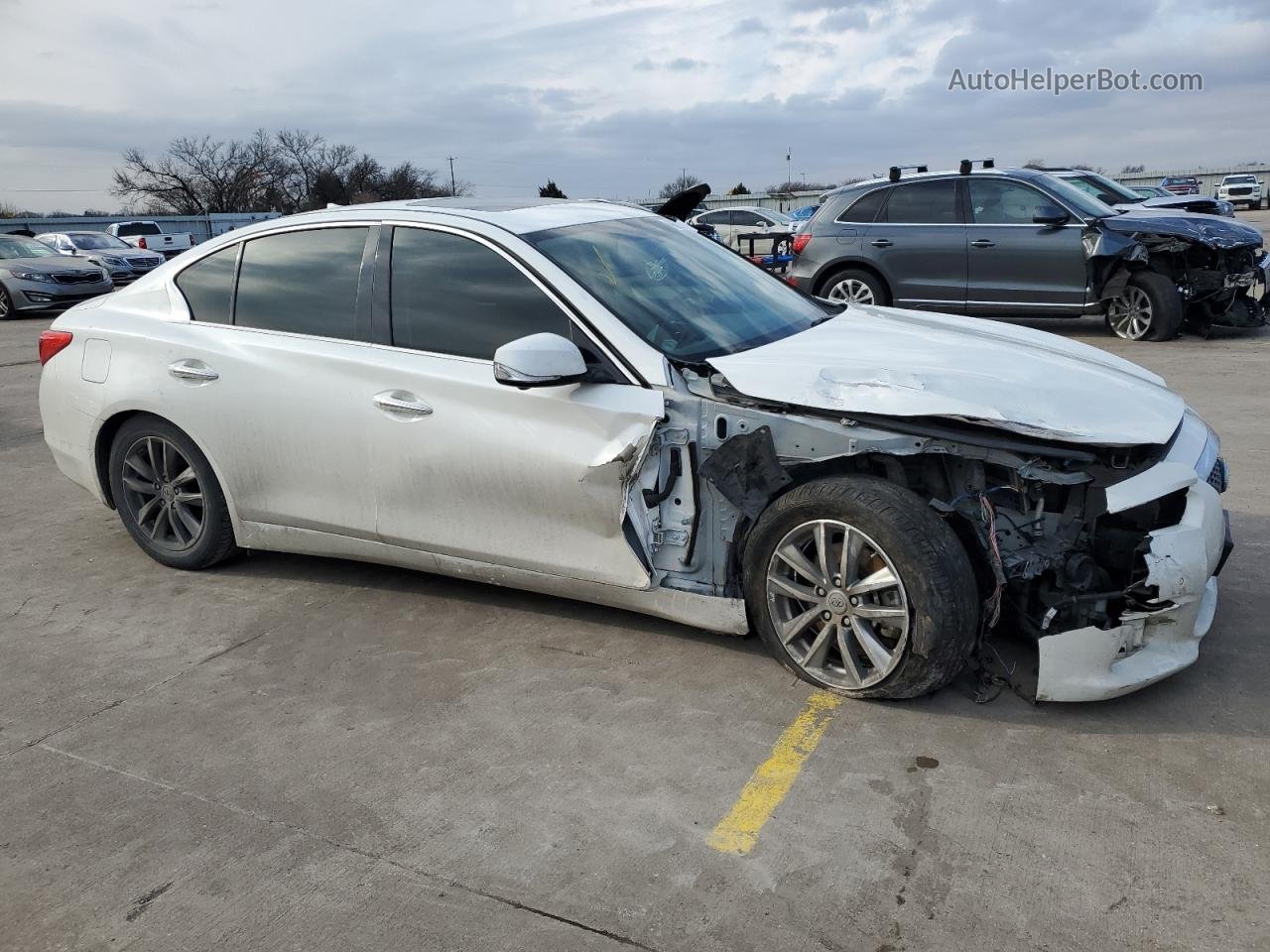 2016 Infiniti Q50 Premium White vin: JN1EV7AP4GM304305