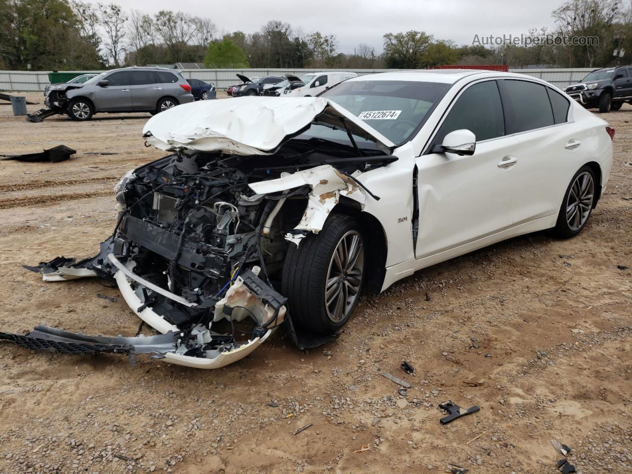 2018 Infiniti Q50 Luxe White vin: JN1EV7AP4JM351096