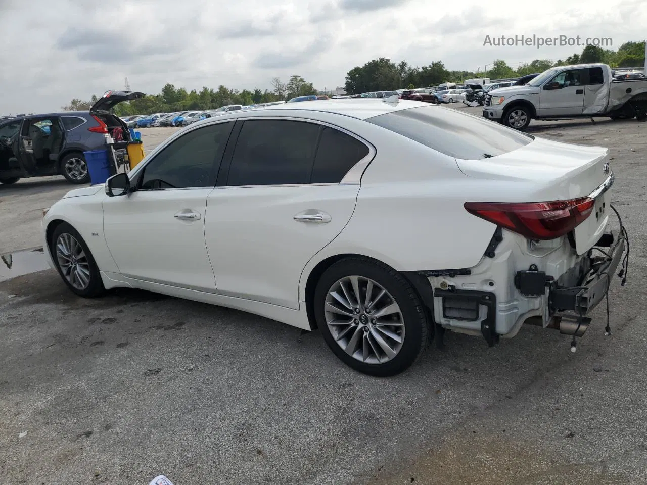 2018 Infiniti Q50 Luxe White vin: JN1EV7AP4JM364298