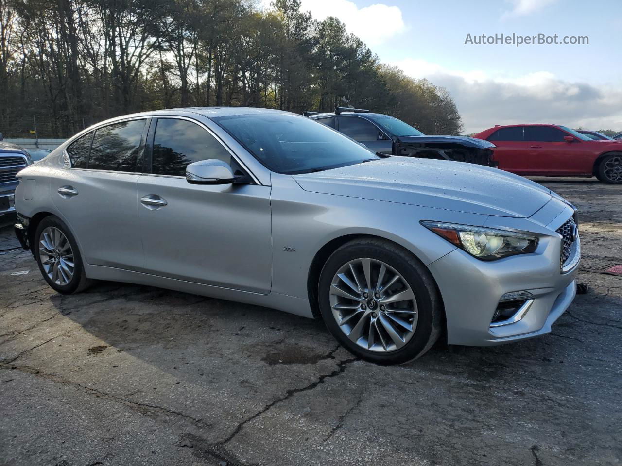 2018 Infiniti Q50 Luxe Silver vin: JN1EV7AP4JM366102