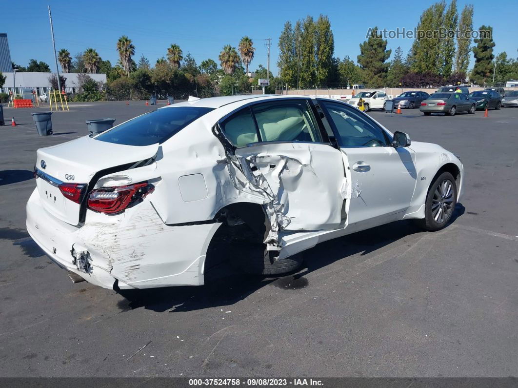 2019 Infiniti Q50 3.0t Luxe White vin: JN1EV7AP4KM511270