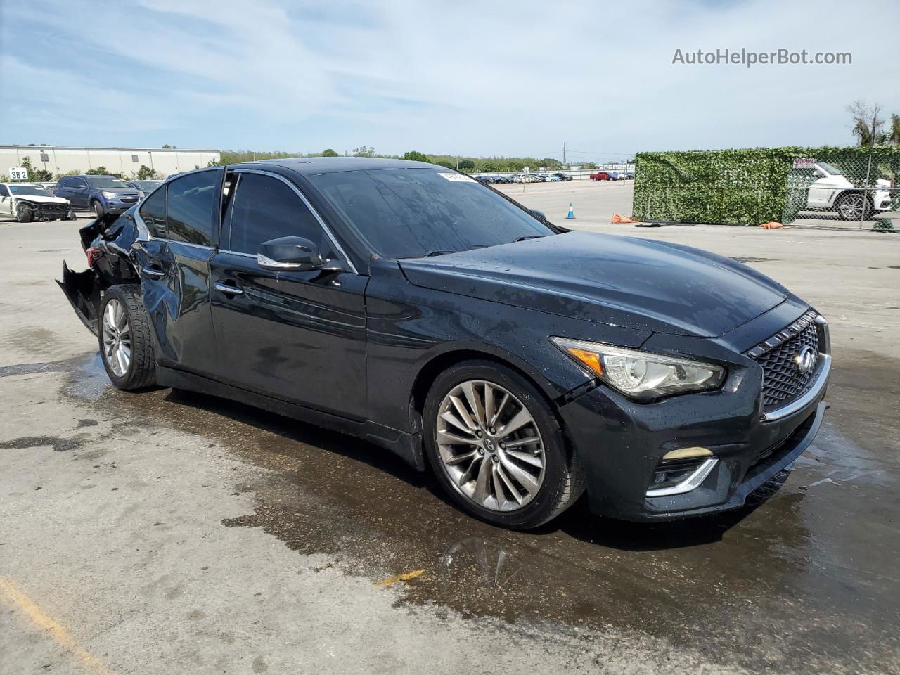 2019 Infiniti Q50 Luxe Черный vin: JN1EV7AP4KM515285