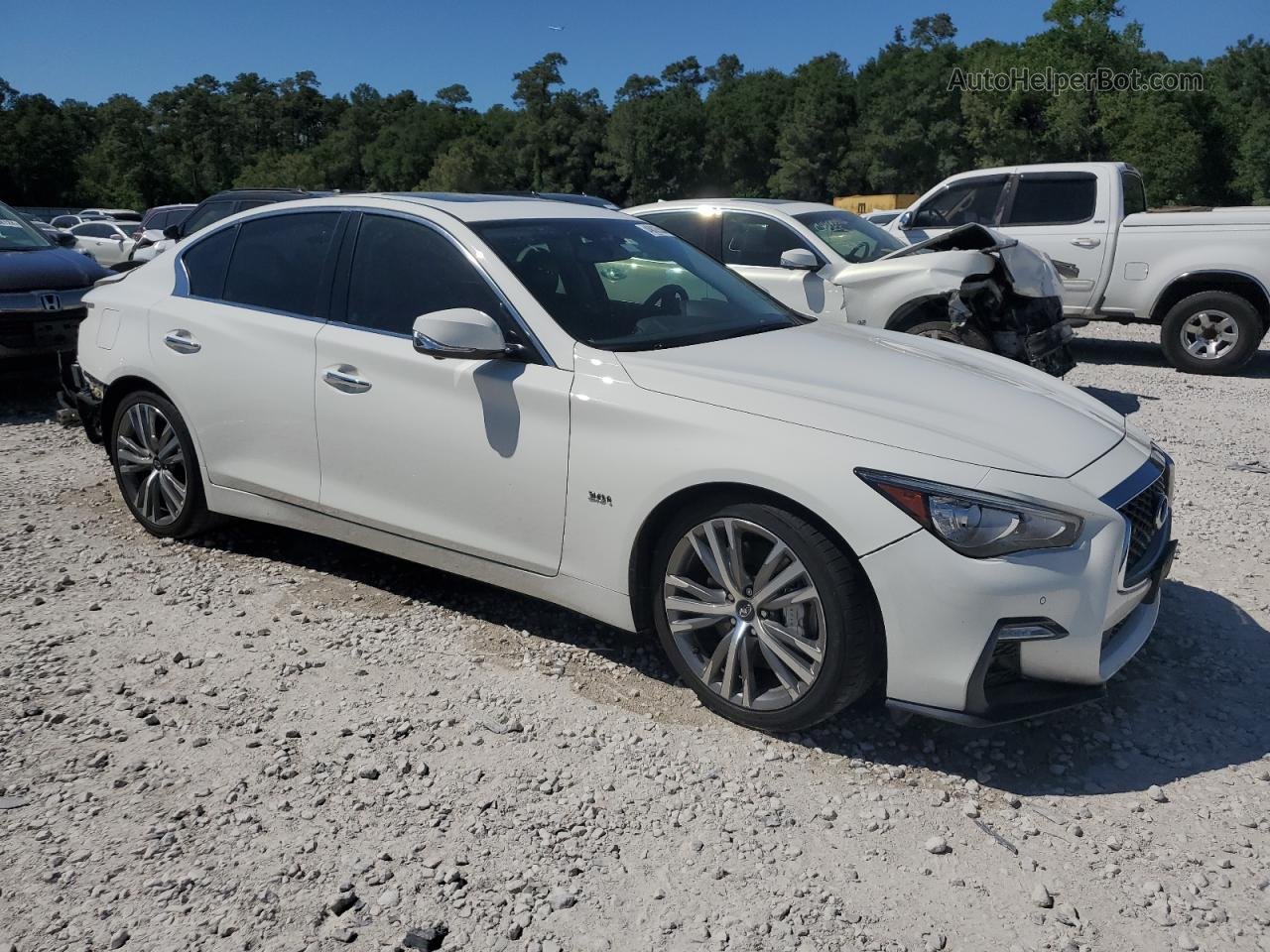 2019 Infiniti Q50 Luxe Белый vin: JN1EV7AP4KM516727