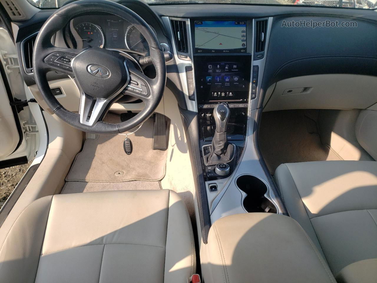 2019 Infiniti Q50 Luxe White vin: JN1EV7AP4KM543779