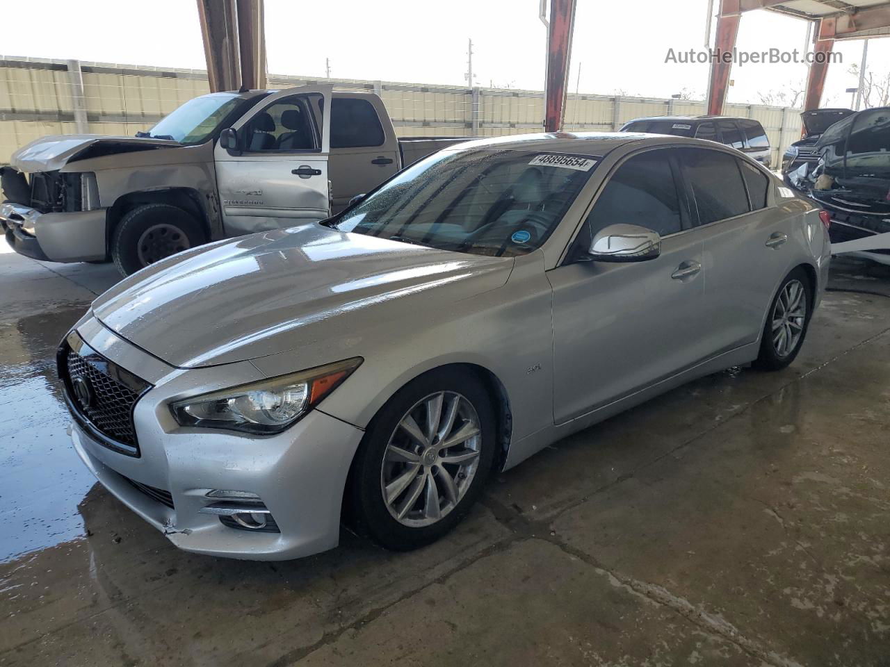 2016 Infiniti Q50 Premium Серебряный vin: JN1EV7AP5GM301848