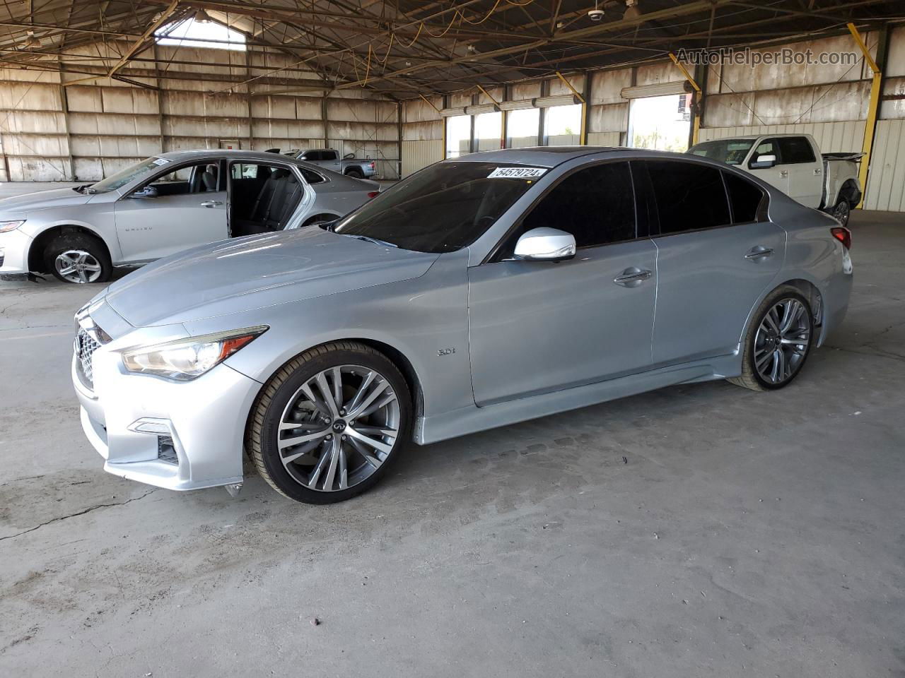 2018 Infiniti Q50 Luxe Silver vin: JN1EV7AP5JM362494