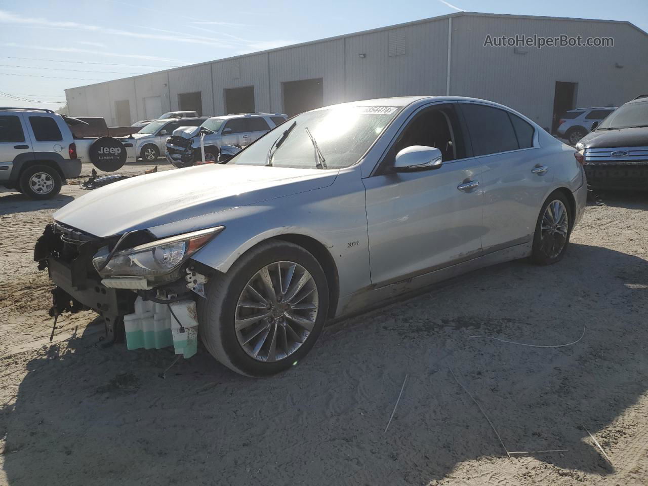 2018 Infiniti Q50 Luxe Silver vin: JN1EV7AP6JM359054