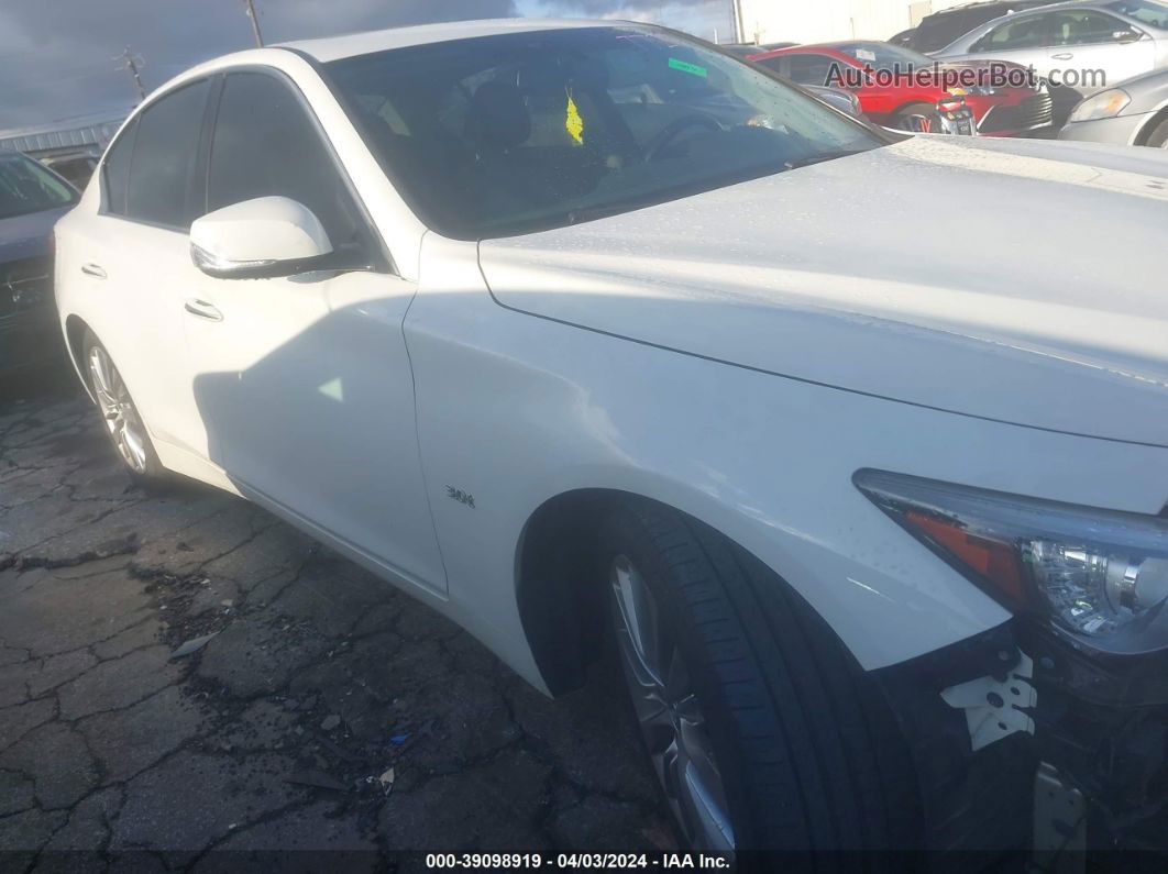 2018 Infiniti Q50 3.0t Luxe White vin: JN1EV7AP6JM360737