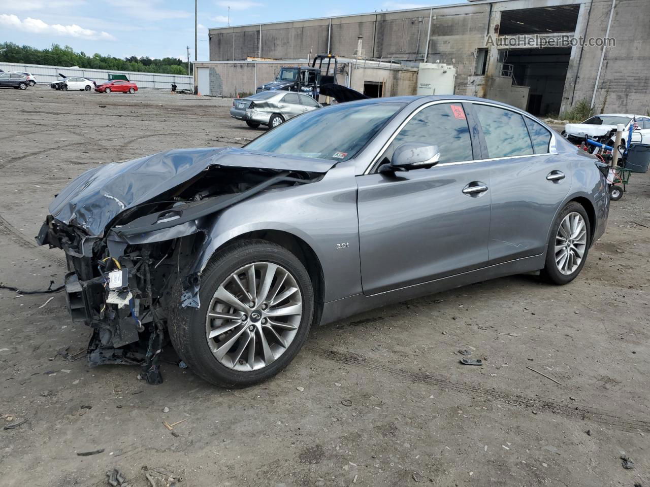 2018 Infiniti Q50 Luxe Gray vin: JN1EV7AP6JM360799